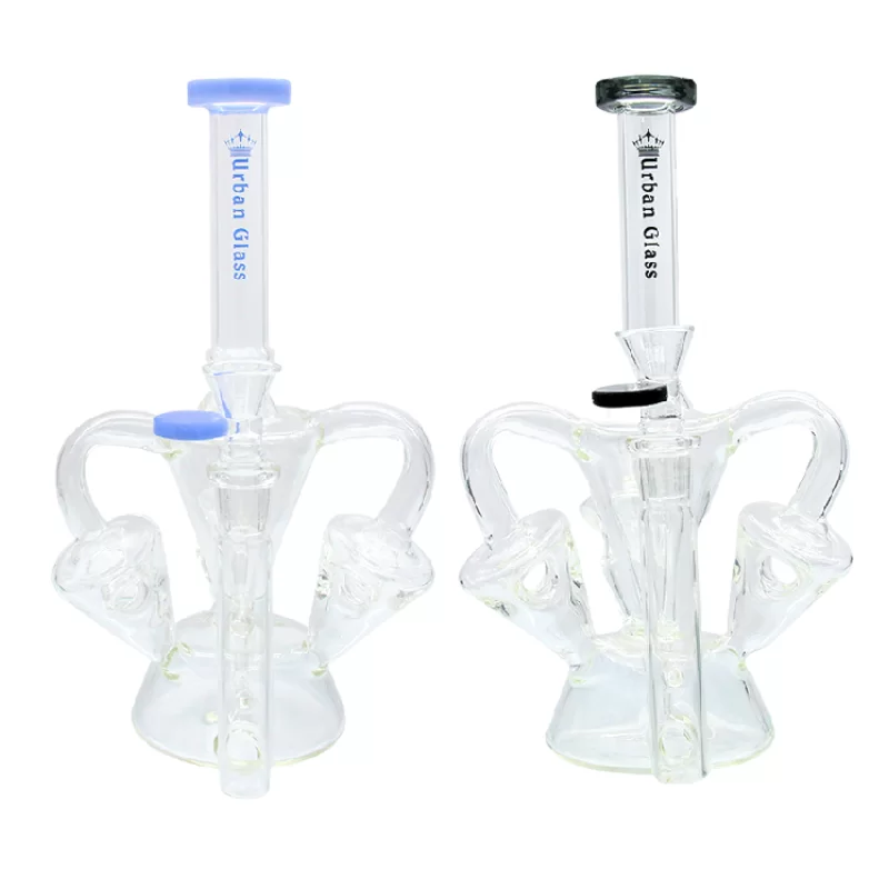 9'' URBAN GLASS TWO ARM CHROMEMATIC RECYLER WATERPIPE