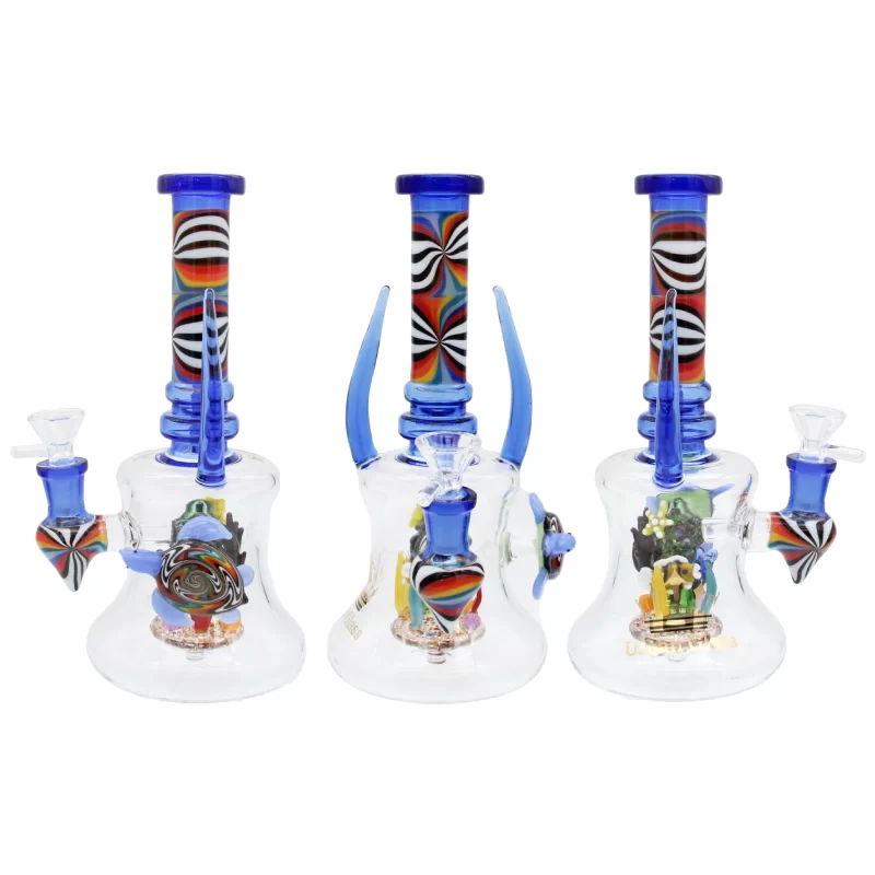 9'' URBAN GLASS TURTLE 2 HORN WATERPIPE