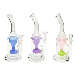 9” COLORED WINE GLASS WATERPIPE