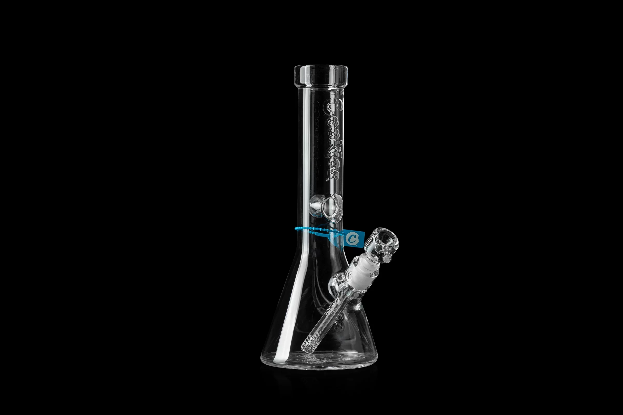 COOKIES 13'' BEAKER 5MM CLEAR TUBING WITH DEEP ETCHED FLAME POLISHED LOGO (CKW 003)