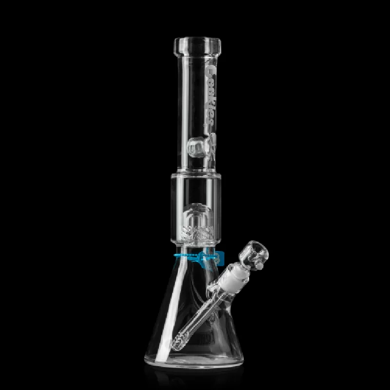 COOKIES 17” BEAKER 7MM TUBING WITH DOME PERC AND HIGH FLOW DEEP ETCHED FLAME POLISHED LOGO CLEAR (CKW007)