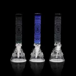 15'' ETCHED DESIGN EG GLASS WATERPIPE