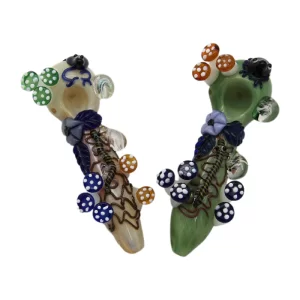 5'' FOREST THEME HAND PIPE W/ MUSHROOM CATAPILLAR ,FROG