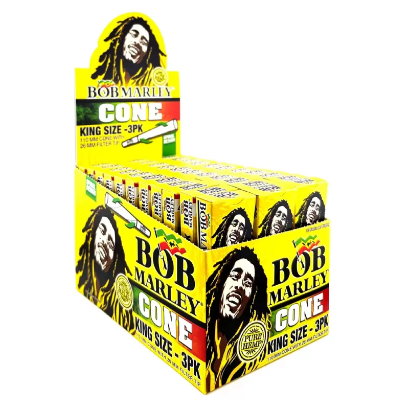 BOB MARLEY CONE KING SIZE 3CT PK 33 PACKS PER BOX