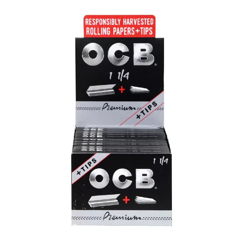 1.25 Premium Cigarette Papers with Tips by OCB – distributed by Gotham Distro