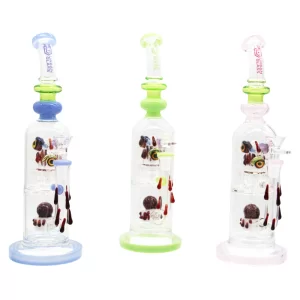 12” DOUBLE CHAMBER BLOODY EYE URBAN GLASS WATERPIPE