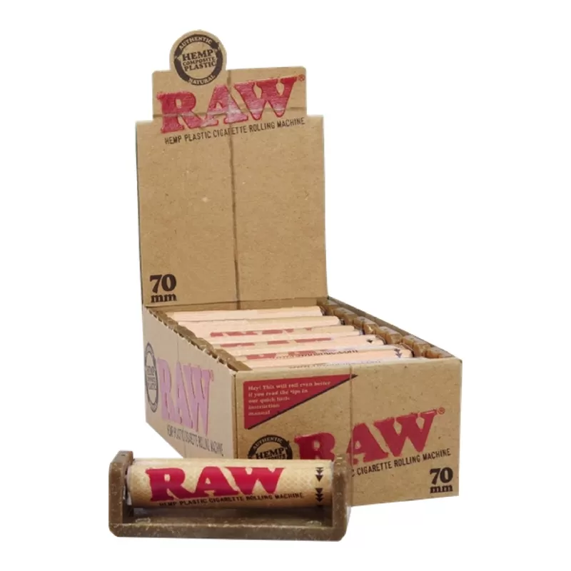 70MM Hemp Plastic Rolling Machines by RAW – distributed by Gotham Distro