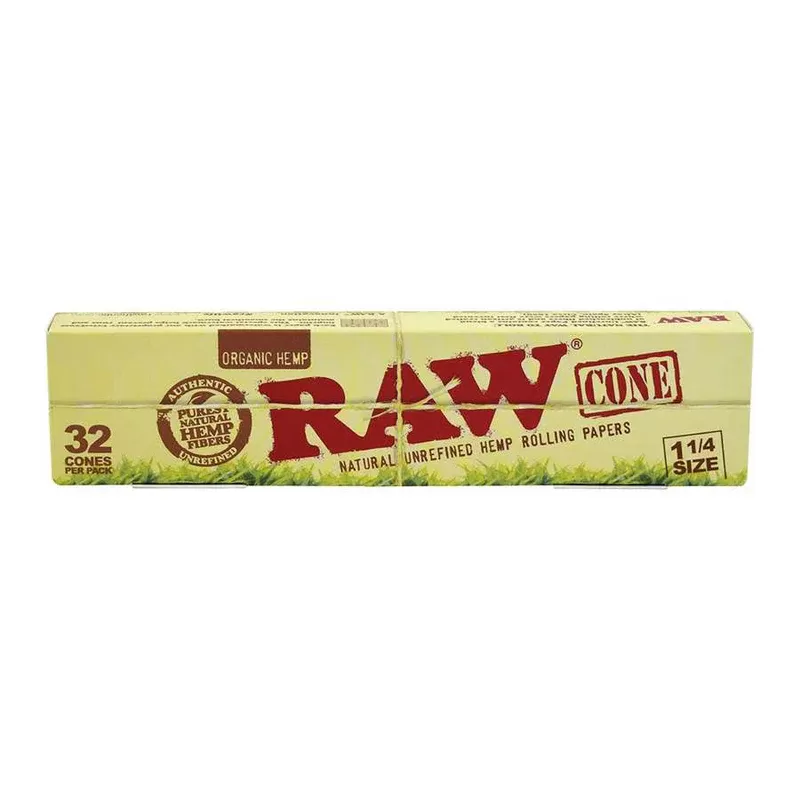 Cones 32 Pack 1.25 Organic Hemp by RAW – distributed by Gotham Distro