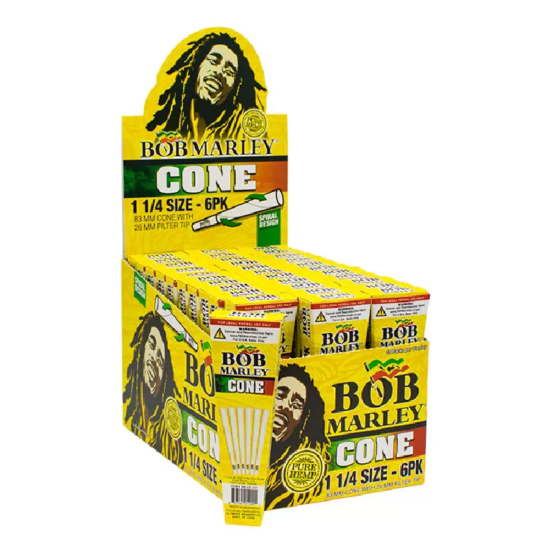 BOB MARLEY CONE 1.25 6CT PK 33 PACKS PER BOX