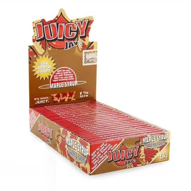 JUICY JAY 1.25 MAPLE SYRUP FLAVORED ROLLING PAPER 24 PER BOX