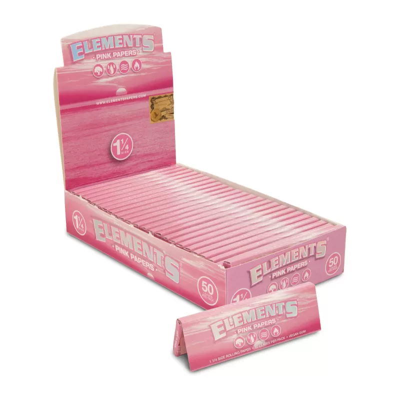 ELEMENTS PINK PAPERS 1.25 SLIM 50 PER BOX