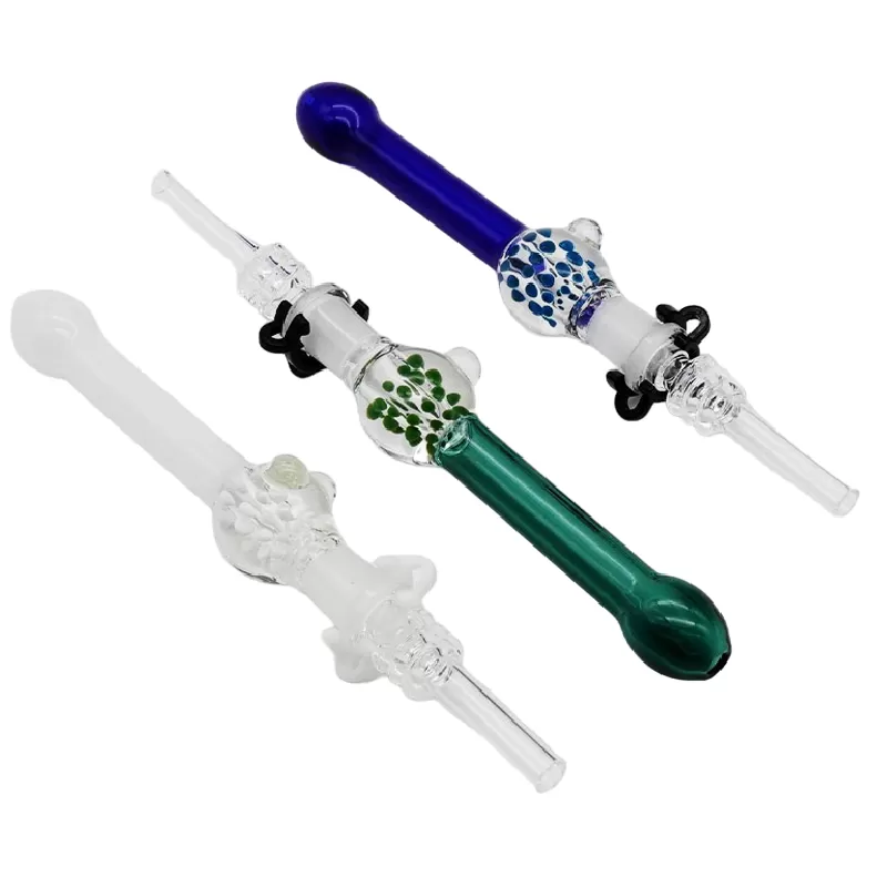 4.3 GLASS HONEY STRAW WITH  AMERICAN COLOR FRIT BALL WITH QUARTZ NAIL
