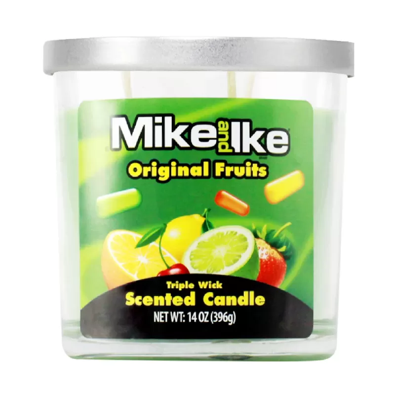 CANDY CANDLE 14OZ MIKE AND IKE ORIGINAL FRUITS