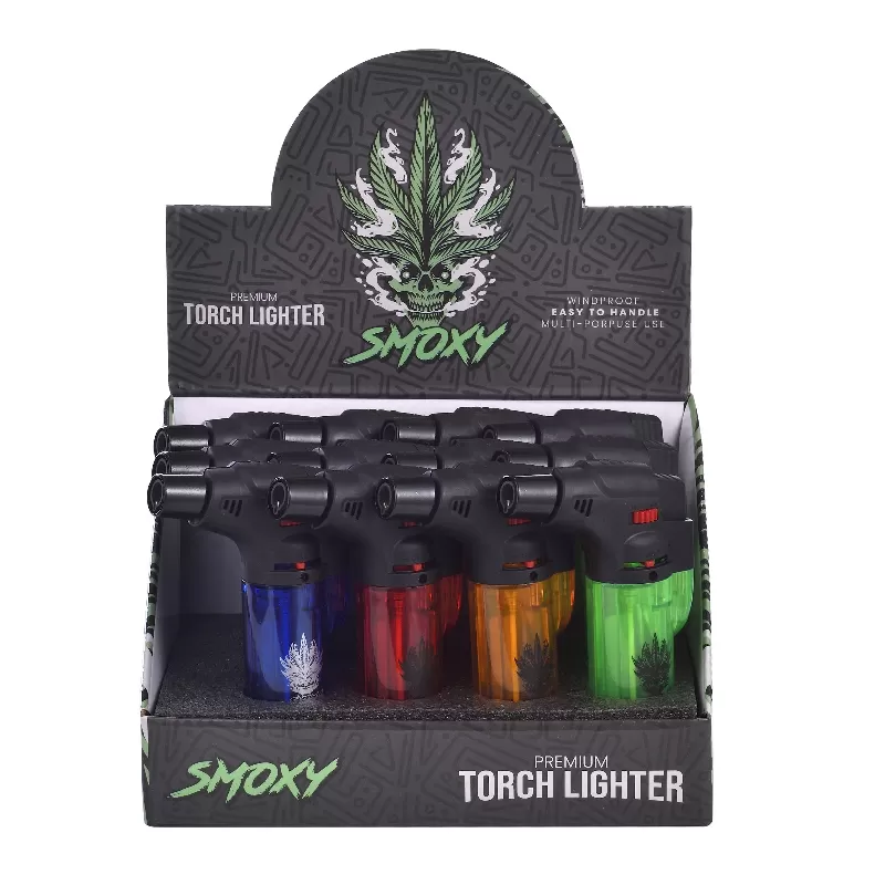 SMOXY TORCH LIGHTER CLASSIC CLEAR  12PCS DISPLAY