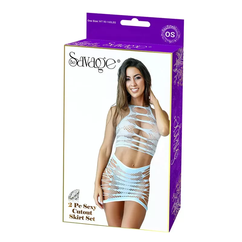 2PCS SEXY CUTOUT SKIRT SET BLUE ( SS101 B)