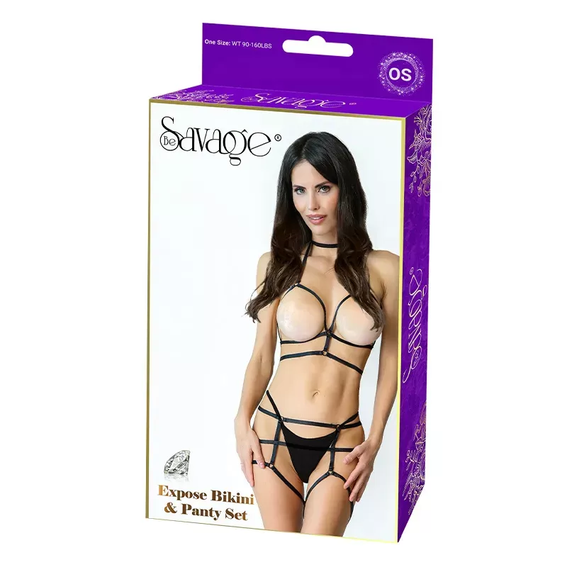 EXPOSE BIKINI & PANTY SET BLACK (SS 110 B)