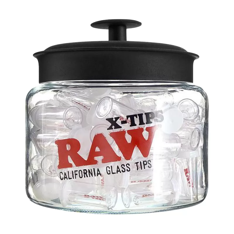 RAW X GLASS TIPS 75CT IN A JAR