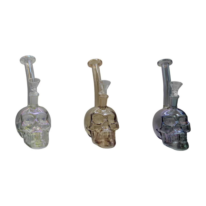 SHINNY SKULL GLASS WATERPIPE (3968)