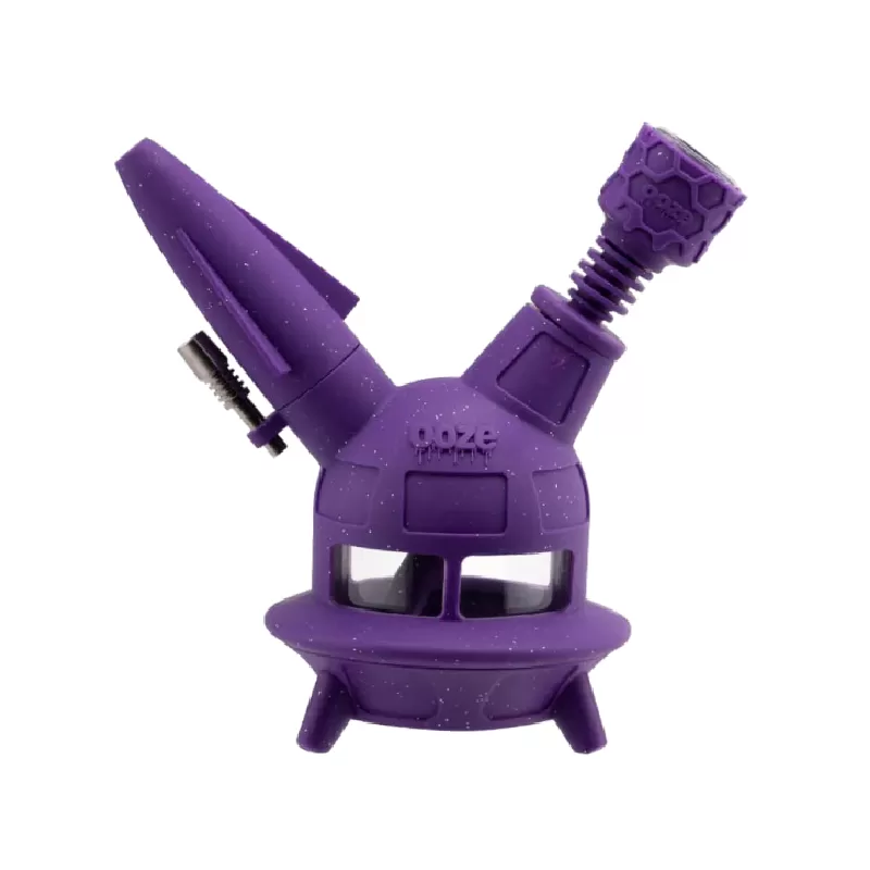 OOZE UFO SILICONE WATER PIPE & NECTAR COLLERCTOR - SHIMMER PURPLE