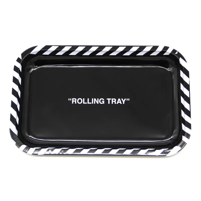 MEDIUM METAL- ''ROLLING TRAY'' BLACK/WHITE