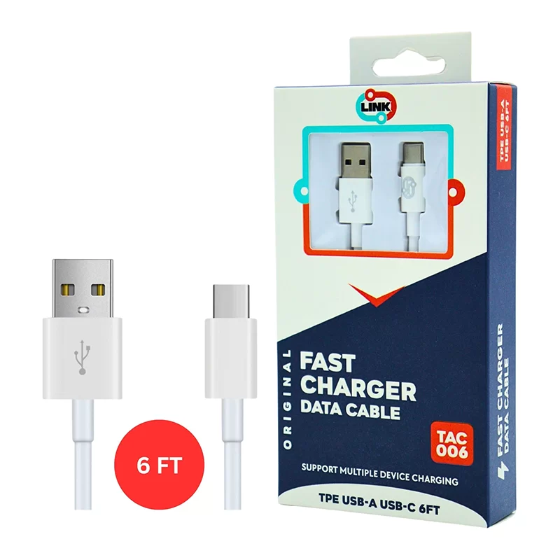 LINK FAST CHARGER CABLE TPE USB-A TO TYPE-C 6FT (TAC006)