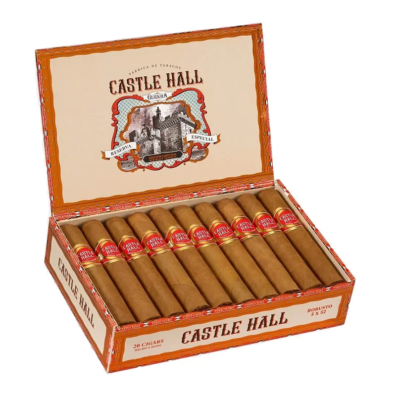 GURKHA CASTLE HALL DOM CON ROBUSTO (5X52) BOX OF 20