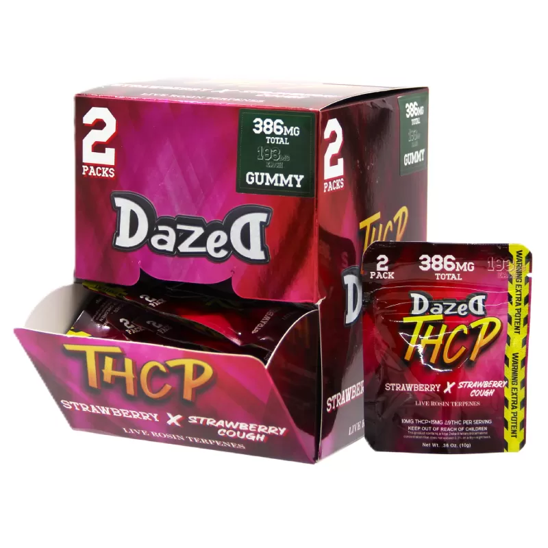 DAZED THCP 2PK (386MG TOTAL) STRAWBERRY X STRAWBERRY COUGH  GUMMIES - BOX OF 30