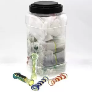 3'' MULTI COLOR ONE HITTER 30CT JAR