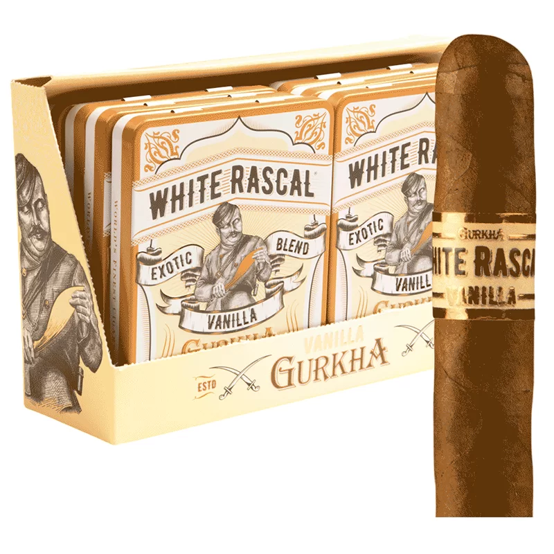 GURKHA CAFE TABAC WHITE RASCAL VANILLA CO 60CT (10 TINS OF 6)
