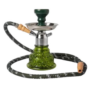 Green hookah with black hose – Gotham Distro