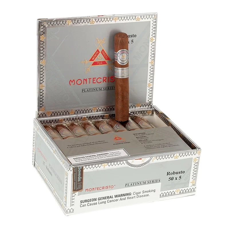 MONTECRISTO PLATINUM ROBUSTO (50 X 5) BOX OF 27