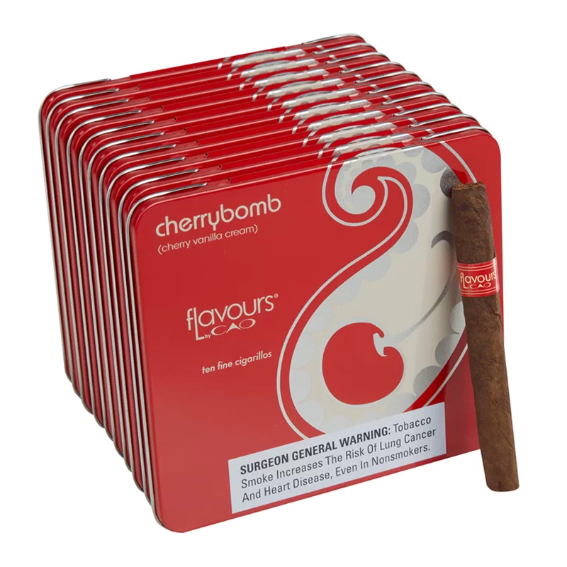 CAO CHERRYBOMB CIGARILLOS 100CT (10 TINS OF 10)