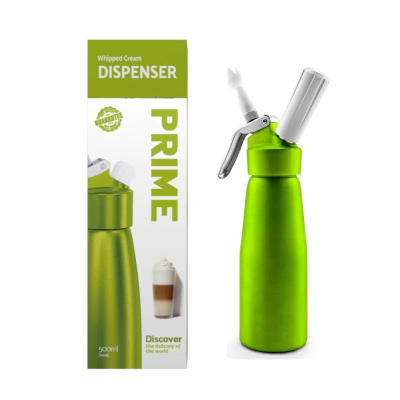 PRIME PREMIUM WHIP CREAM DISPENSER 500ML GREEN SHINE