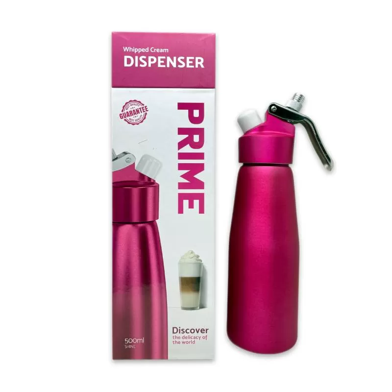 PRIME PREMIUM WHIP CREAM DISPENSER 500ML ROSE RED SHINY