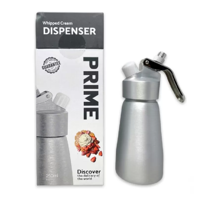 PRIME PREMIUM WHIP CREAM DISPENSER 250ML SILVER MATT