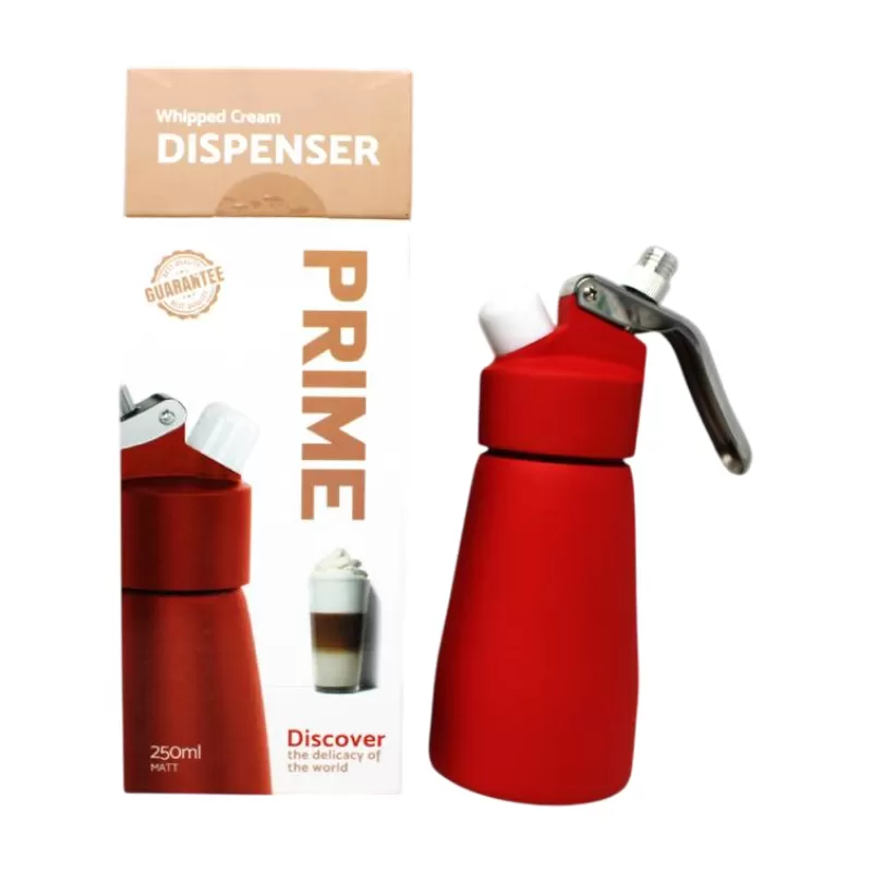 PRIME PREMIUM WHIP CREAM DISPENSER 250ML RED MATT