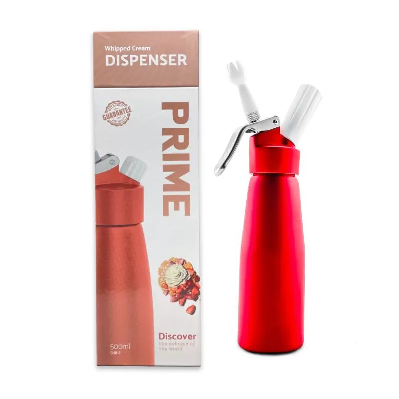 PRIME PREMIUM WHIP CREAM DISPENSER 500ML RED SHINY