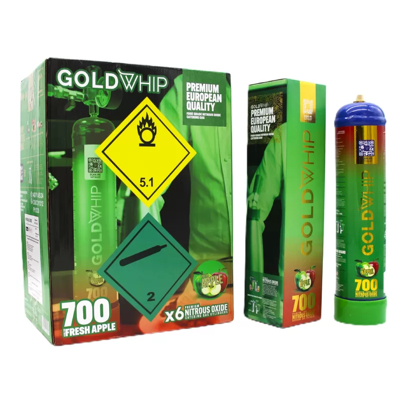 GOLD WHIP CREAM CHARGER 700G CYLINDER FRESH APPLE (GOLD EDITION) -BOX OF 6