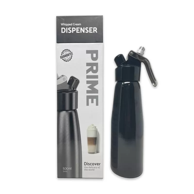 PRIME PREMIUM WHIP CREAM DISPENSER 500ML BLACK SHINY