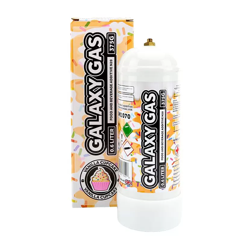 GALAXY GAS 3.3L TANK NITROUS OXIDE N2O 2000G VANILLA CUPCAKE - BOX OF 2