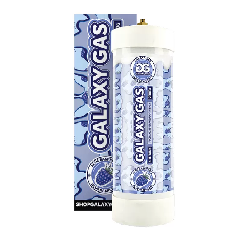 GALAXY GAS 3.3L TANK NITROUS OXIDE N2O 2000G BLUE RASPBERRY  -BOX OF 2
