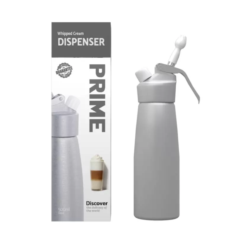 PRIME PREMIUM WHIP CREAM DISPENSER 500ML SILVER MATT