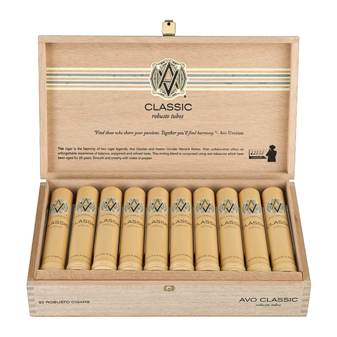 AVO CLASSIC ROBUSTO TUBOS BOX OF 20