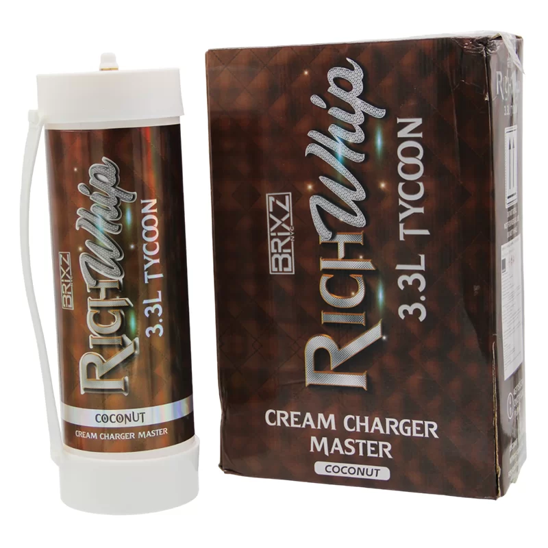 BRIXZ NYC RICH WHIP CREAM CHARGER 3.3L TANK COCONUT   -BOX OF 2 TANK - 602899633927