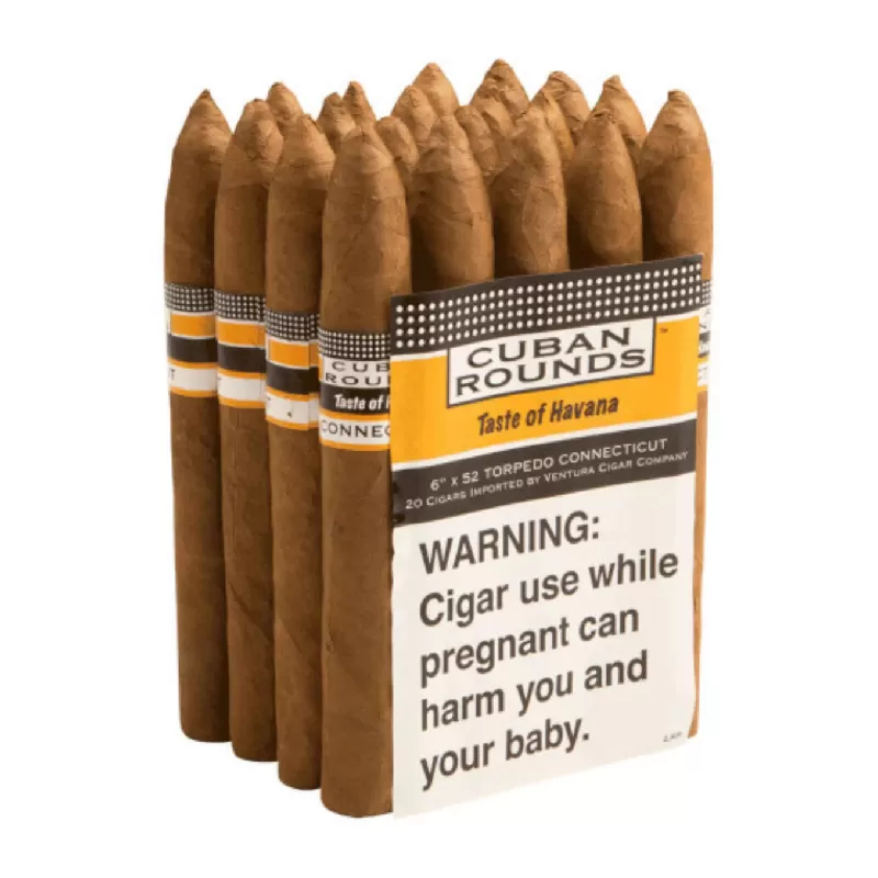 CUBAN ROUNDS TORPEDO CONNECTICUT BDL OF 20