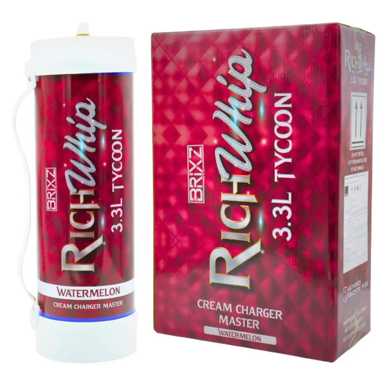 BRIXZ NYC RICH WHIP CREAM CHARGER 3.3L TANK WATERMELON  -BOX OF 2 TANK