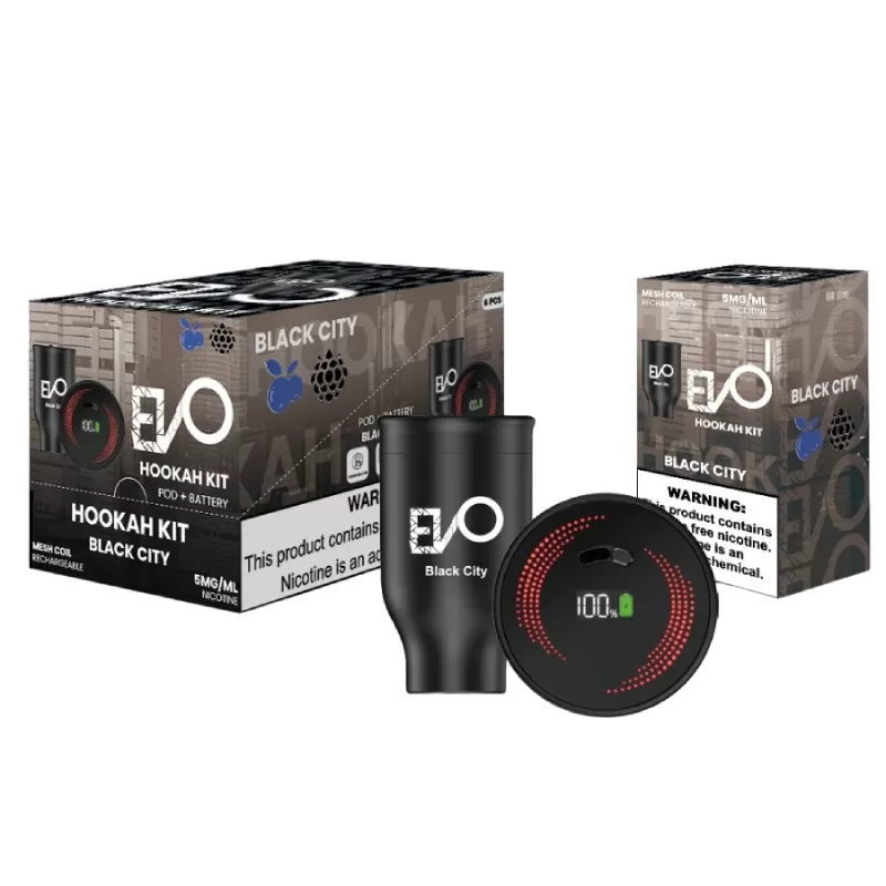 EVO HOOKAH KIT BLACK CITY -BOX OF 6