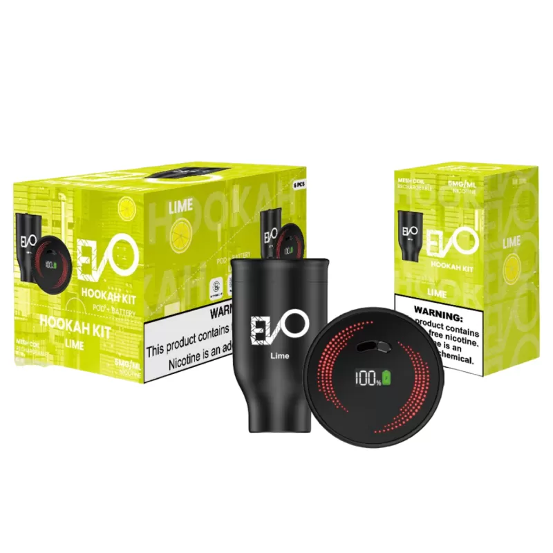 EVO HOOKAH KIT LIME -BOX OF 6