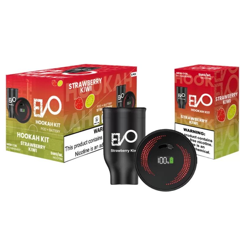 EVO HOOKAH KIT STRAWBERRY KIWI -BOX OF 6