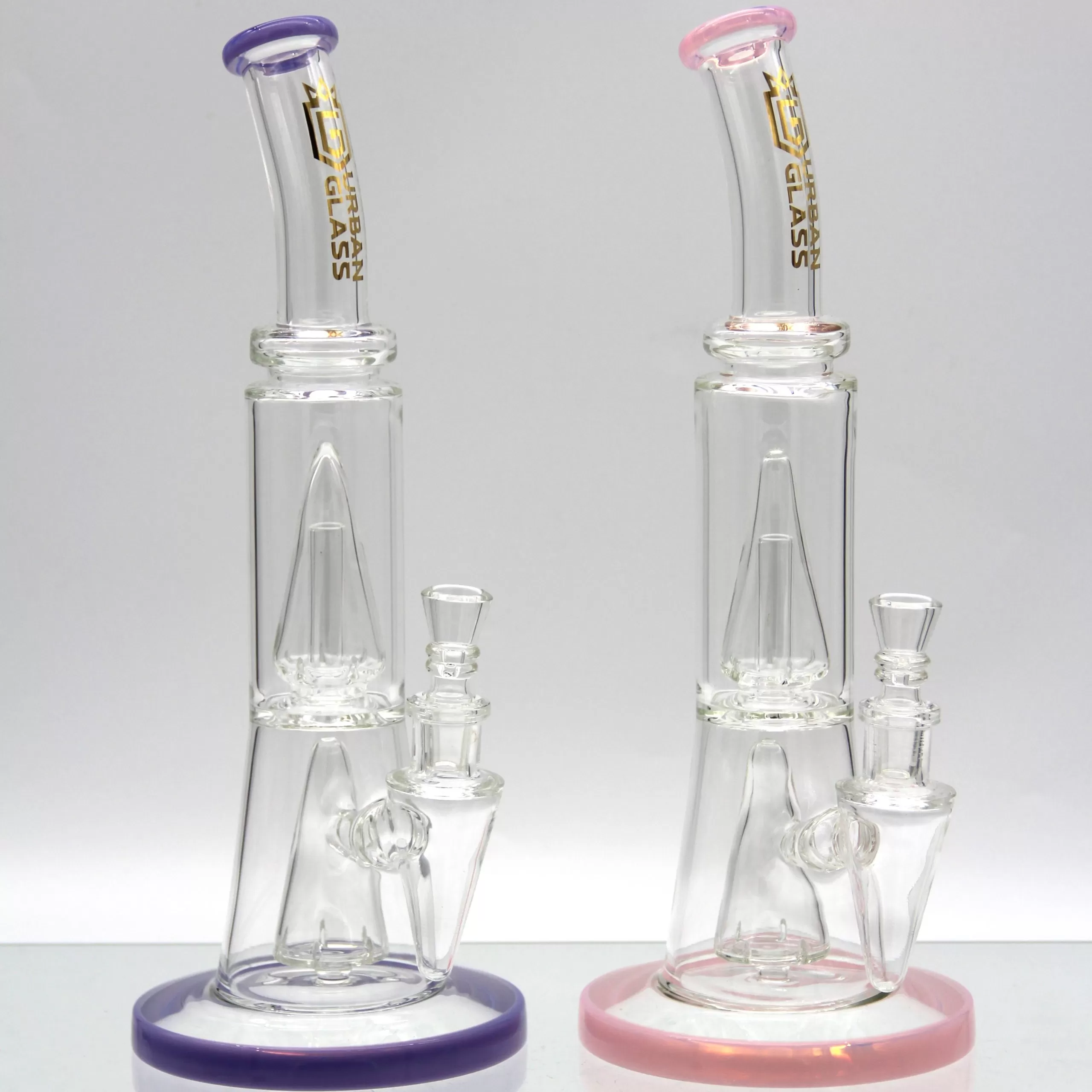 12.5'' TWO CONE CHAMBERS URBAN GLASS WATERPIPE
